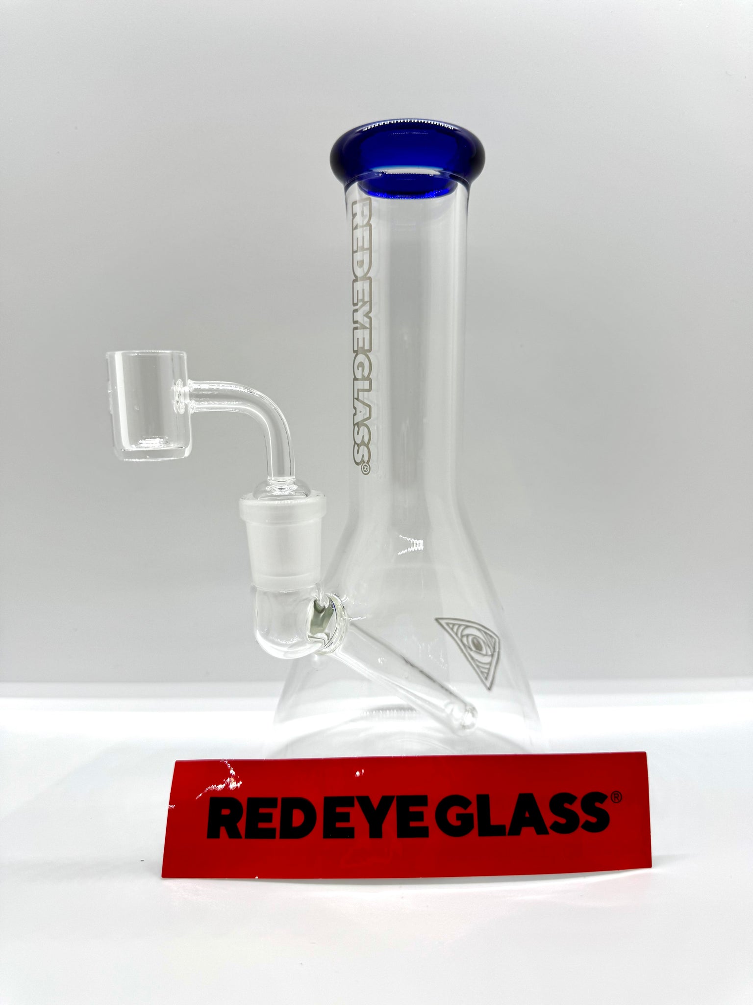 Red Eye Glass® | 8" Tall Blue Concentrate Beaker W/Quartz Banger