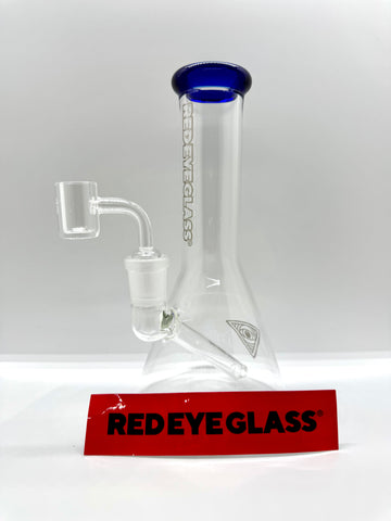 Red Eye Glass® | 8" Tall Blue Concentrate Beaker W/Quartz Banger